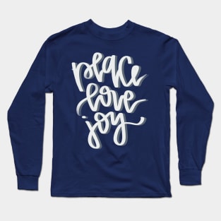 peace love and joy inspirational christmas quote Long Sleeve T-Shirt